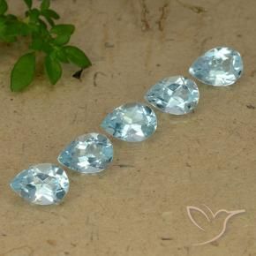 Gemas de Topacio Azul Cielo natural de 4.25 ct, En forma de pera, VVS-VS