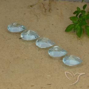 Gemas de Topacio Azul Cielo natural de 4.25 ct, En forma de pera, VVS-VS