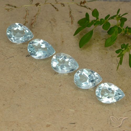 4.27ctw Natural Azul Cielo Topacio, En forma de pera, VVS-VS