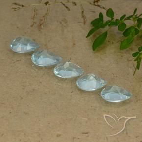Gemas de Topacio Azul Cielo natural de 4.27 ct, En forma de pera, VVS-VS