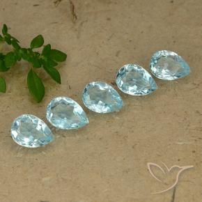 Gemas de Topacio Azul Cielo natural de 4.43 ct, En forma de pera, VVS-VS