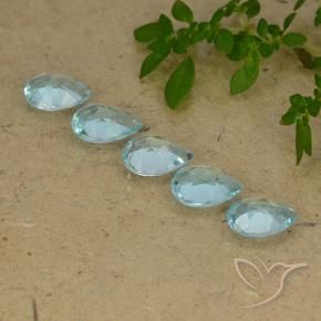 Gemas de Topacio Azul Cielo natural de 3.74 ct, En forma de pera, VVS-VS