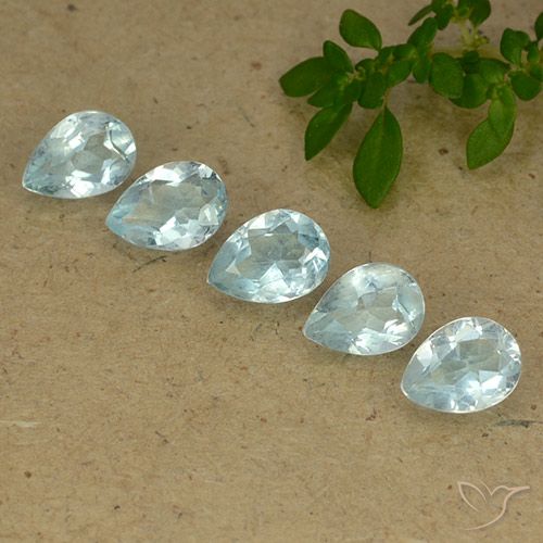 4.06ctw Natural Azul Cielo Topacio, En forma de pera, VVS-VS