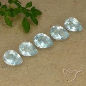 Gemas de Topacio Azul Cielo natural de 4.06 ct, En forma de pera, VVS-VS