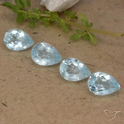 3.49ctw Natural Azul Cielo Topacio, En forma de pera, VVS-VS