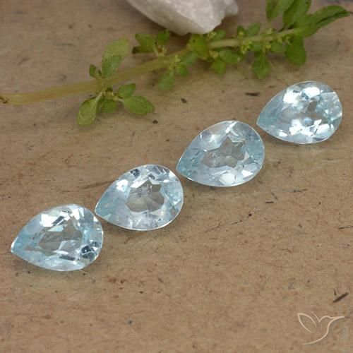 Gemas de Topacio Azul Cielo natural de 3.49 ct, En forma de pera, VVS-VS