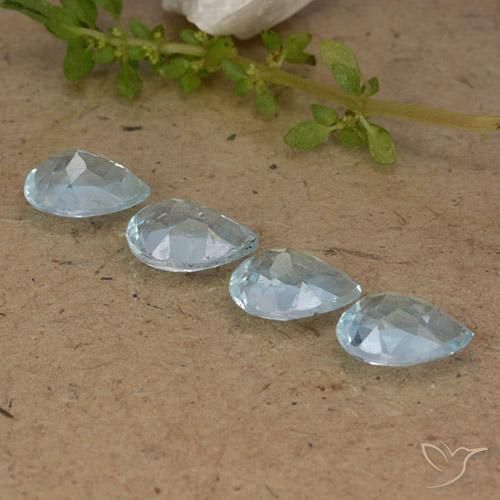 Gemas de Topacio Azul Cielo natural de 3.49 ct, En forma de pera, VVS-VS