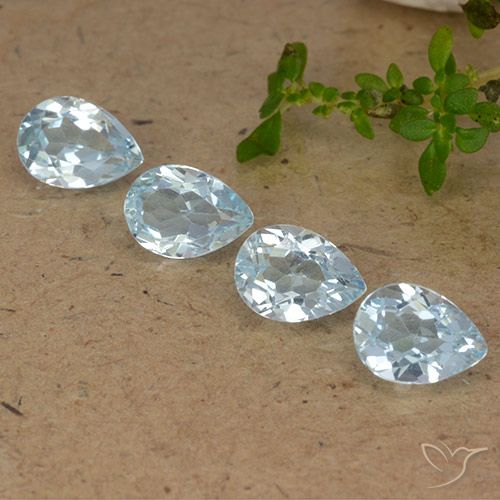 3.58ctw Natural Azul Cielo Topacio, En forma de pera, VVS-VS
