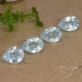 Gemas de Topacio Azul Cielo natural de 3.58 ct, En forma de pera, VVS-VS