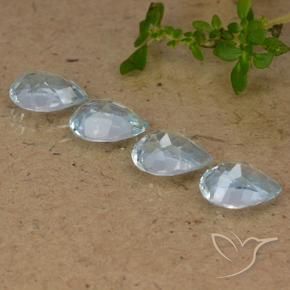 Gemas de Topacio Azul Cielo natural de 3.58 ct, En forma de pera, VVS-VS