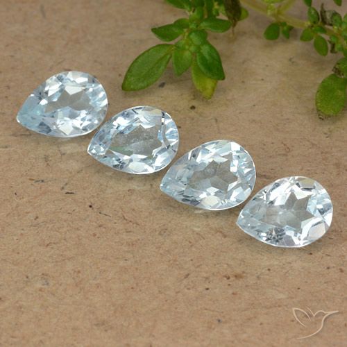 3.22ctw Natural Azul Cielo Topacio, En forma de pera, VVS-VS