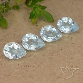 Gemas de Topacio Azul Cielo natural de 3.22 ct, En forma de pera, VVS-VS