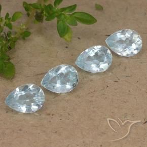 Gemas de Topacio Azul Cielo natural de 3.30 ct, En forma de pera, VVS-VS