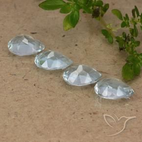 Gemas de Topacio Azul Cielo natural de 3.30 ct, En forma de pera, VVS-VS