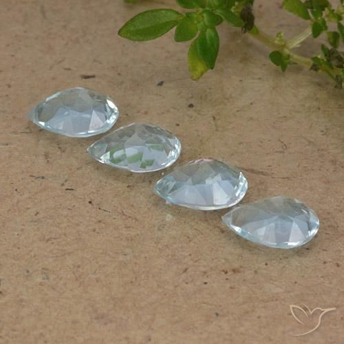 Gemas de Topacio Azul Cielo natural de 3.22 ct, En forma de pera, VVS-VS