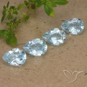 Gemas de Topacio Azul Cielo natural de 3.45 ct, En forma de pera, VVS-VS
