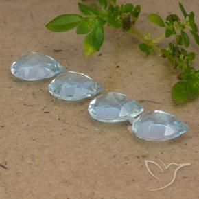 Gemas de Topacio Azul Cielo natural de 3.45 ct, En forma de pera, VVS-VS