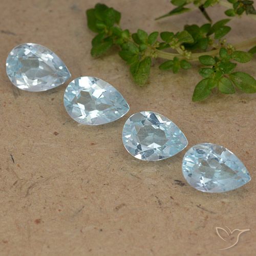 3.62ctw Natural Azul Cielo Topacio, En forma de pera, VVS-VS