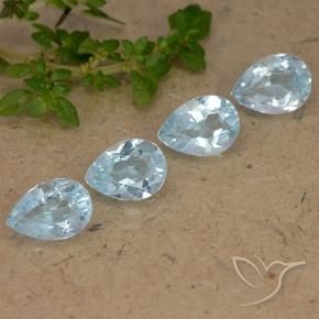 Gemas de Topacio Azul Cielo natural de 3.62 ct, En forma de pera, VVS-VS
