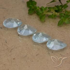 Gemas de Topacio Azul Cielo natural de 3.62 ct, En forma de pera, VVS-VS