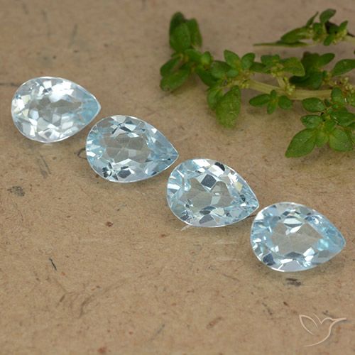 3.58ctw Natural Azul Cielo Topacio, En forma de pera, VVS-VS