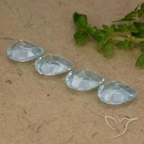 Gemas de Topacio Azul Cielo natural de 3.58 ct, En forma de pera, VVS-VS