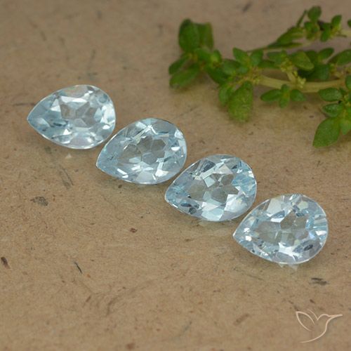 3.53ctw Natural Azul Cielo Topacio, En forma de pera, VVS-VS