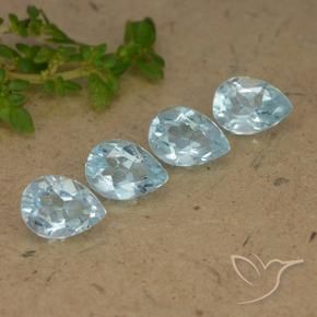 Gemas de Topacio Azul Cielo natural de 3.53 ct, En forma de pera, VVS-VS