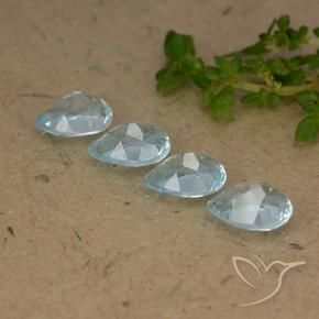 Gemas de Topacio Azul Cielo natural de 3.53 ct, En forma de pera, VVS-VS