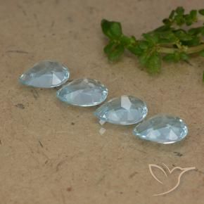 Gemas de Topacio Azul Cielo natural de 3.42 ct, En forma de pera, VVS-VS