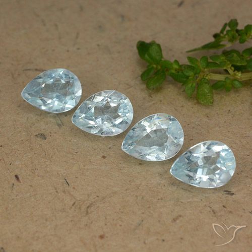 3.60ctw Natural Azul Cielo Topacio, En forma de pera, VVS-VS