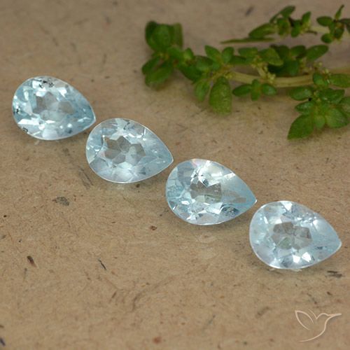 3.59ctw Natural Azul Cielo Topacio, En forma de pera, VVS-VS