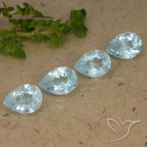 Gemas de Topacio Azul Cielo natural de 3.59 ct, En forma de pera, VVS-VS