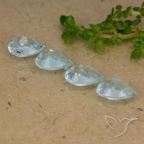 Gemas de Topacio Azul Cielo natural de 3.59 ct, En forma de pera, VVS-VS