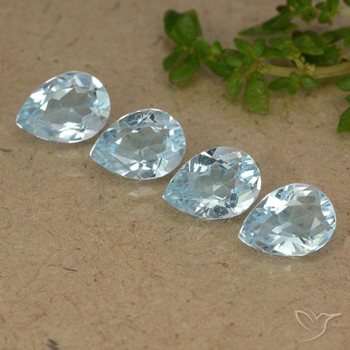 3.41ctw Natural Azul Cielo Topacio, En forma de pera, VVS-VS