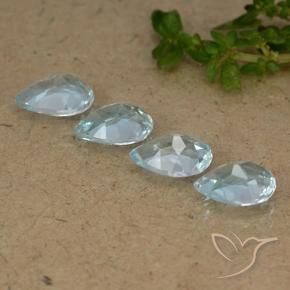 Gemas de Topacio Azul Cielo natural de 3.41 ct, En forma de pera, VVS-VS