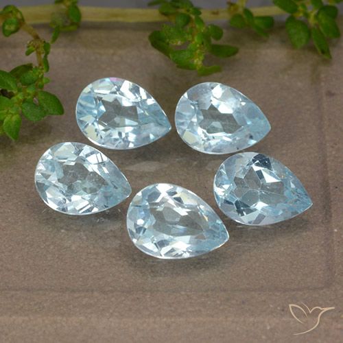 4.28ctw Natural Azul Cielo Topacio, En forma de pera, VVS-VS