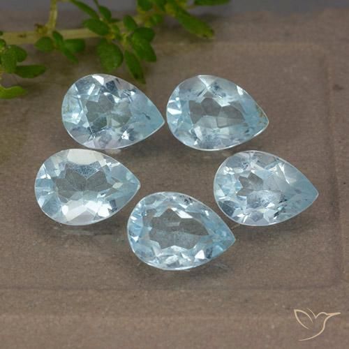 4.19ctw Natural Azul Cielo Topacio, En forma de pera, VVS-VS