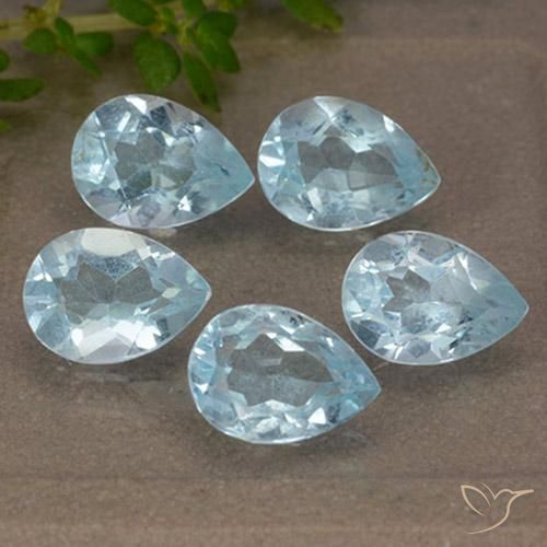 Gemas de Topacio Azul Cielo natural de 4.19 ct, En forma de pera, VVS-VS
