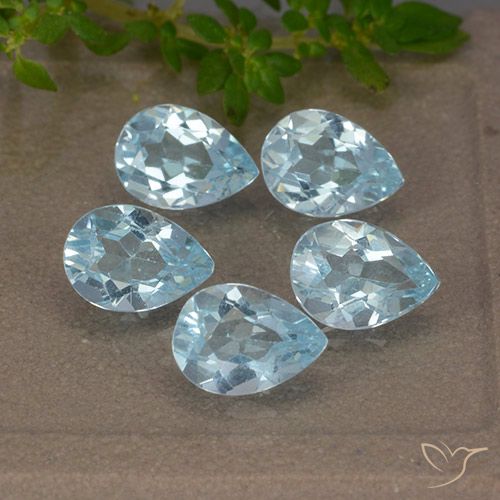 3.92ctw Natural Azul Cielo Topacio, En forma de pera, VVS-VS