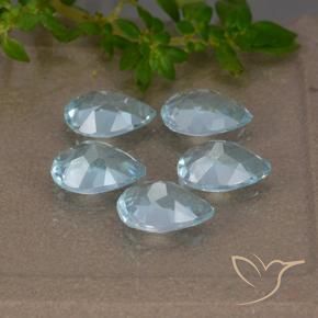 Gemas de Topacio Azul Cielo natural de 3.92 ct, En forma de pera, VVS-VS