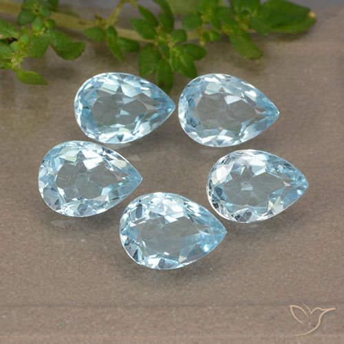 4.33ctw Natural Azul Cielo Topacio, En forma de pera, VVS-VS