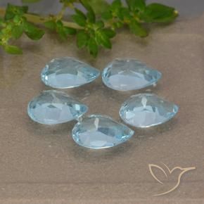 Gemas de Topacio Azul Cielo natural de 4.33 ct, En forma de pera, VVS-VS