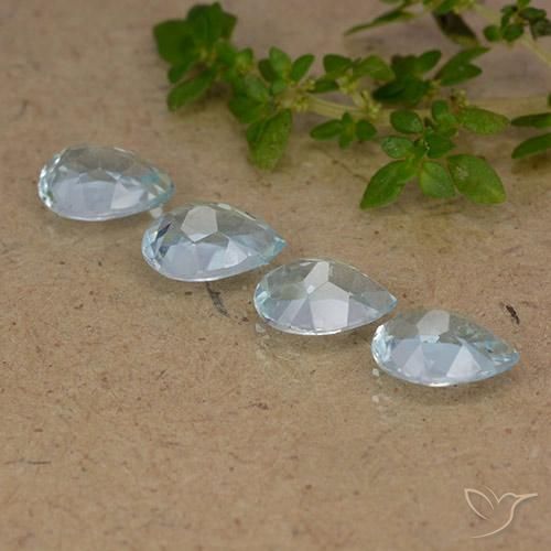 Gemas de Topacio Azul Cielo natural de 3.18 ct, En forma de pera, VVS-VS