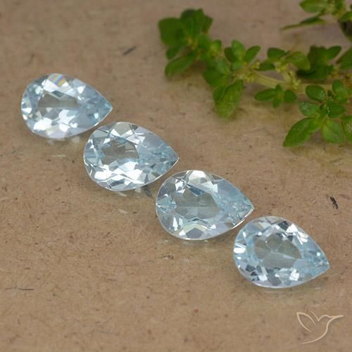 3.32ctw Natural Azul Cielo Topacio, En forma de pera, VVS-VS