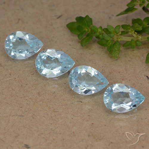 3.30ctw Natural Azul Cielo Topacio, En forma de pera, VVS-VS
