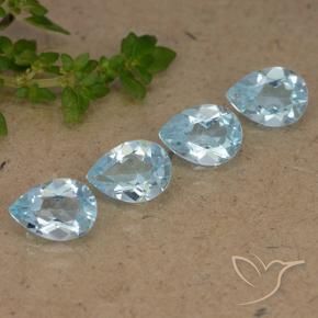 Gemas de Topacio Azul Cielo natural de 3.30 ct, En forma de pera, VVS-VS