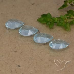 Gemas de Topacio Azul Cielo natural de 3.30 ct, En forma de pera, VVS-VS