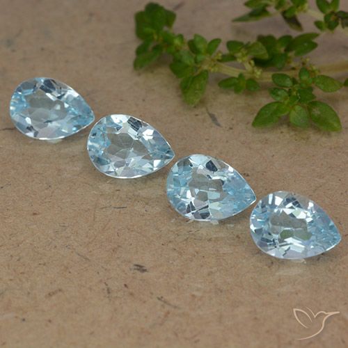 3.52ctw Natural Azul Cielo Topacio, En forma de pera, VVS-VS