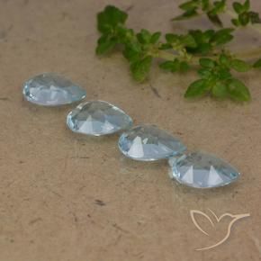 Gemas de Topacio Azul Cielo natural de 3.52 ct, En forma de pera, VVS-VS